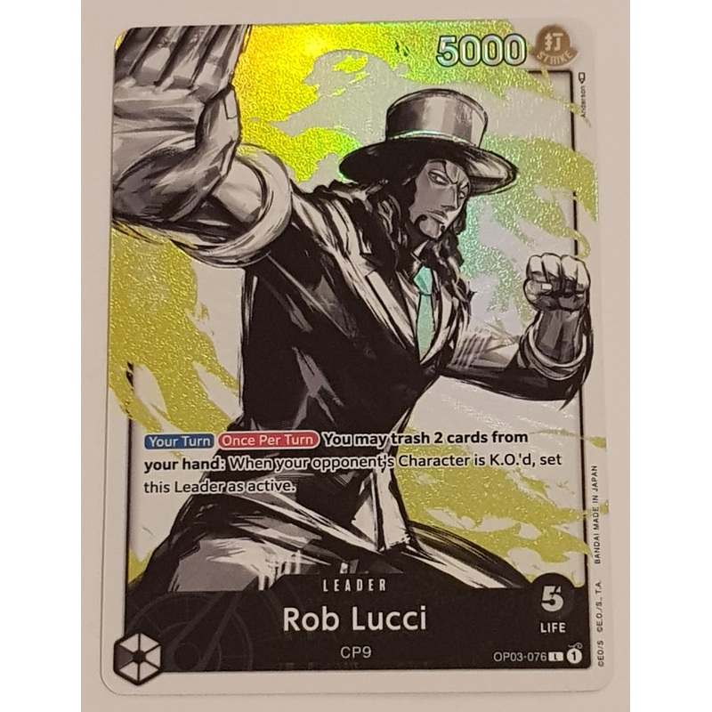 One Piece Card Game OP-03 Pillars of Strength #OP03-076 Rob Lucci Leader Alt Art Foil Trading Card