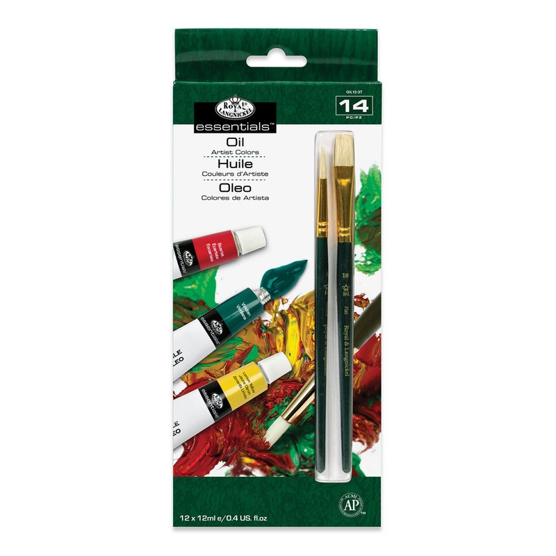 Royal & Langnickel Essentials 12ml Artist Paint Pack, Oil Color – 12 Col. + Brush