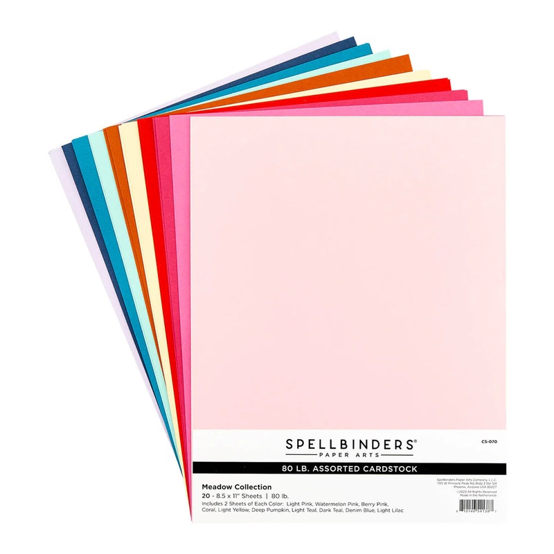 Spellbinders Meadow Collection 80lb Cardstock Pack – 20 Sheets 8.5x 11