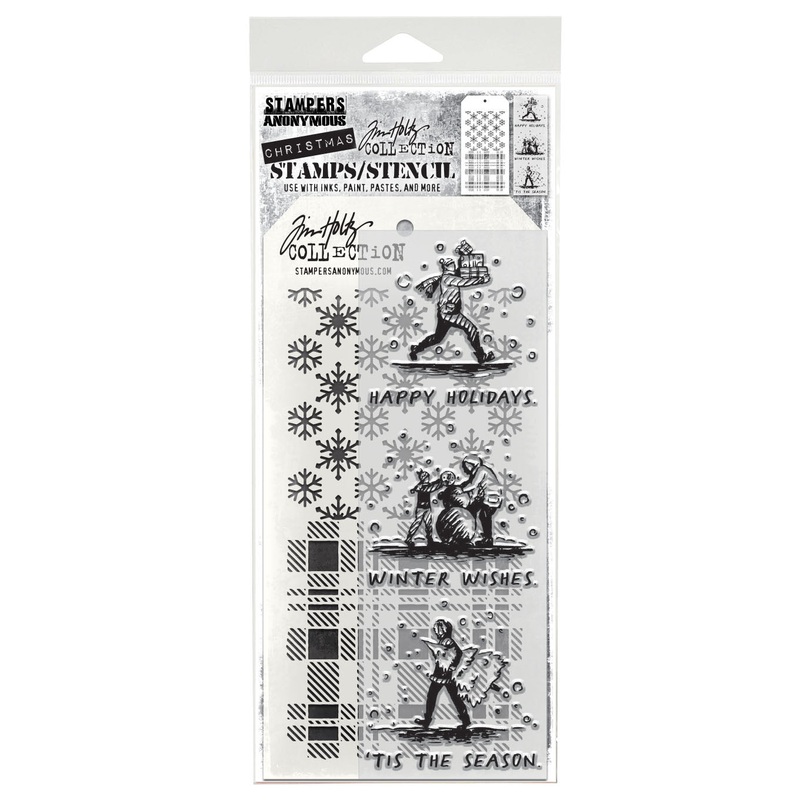 Stampers Anonymous Holiday Sketchbook Tim Holtz Clear Stamp and Stencil