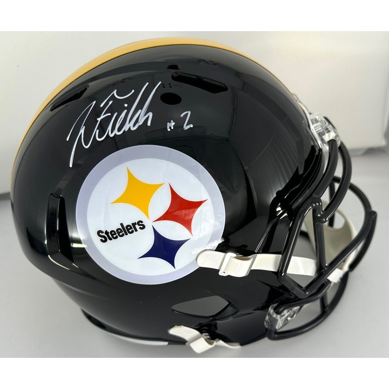Steelers JUSTIN FIELDS Signed Full Size Replica Speed Helmet AUTO – BAS