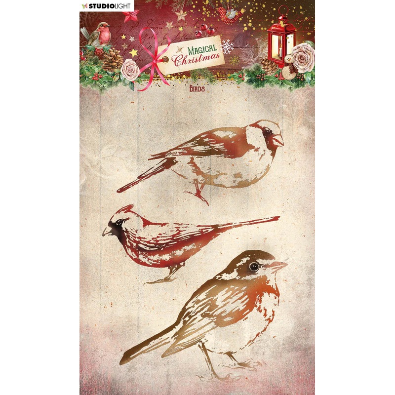 Studio Light Clear Stamp Birds Magical Christmas 93x134x3mm 3 PC nr.499