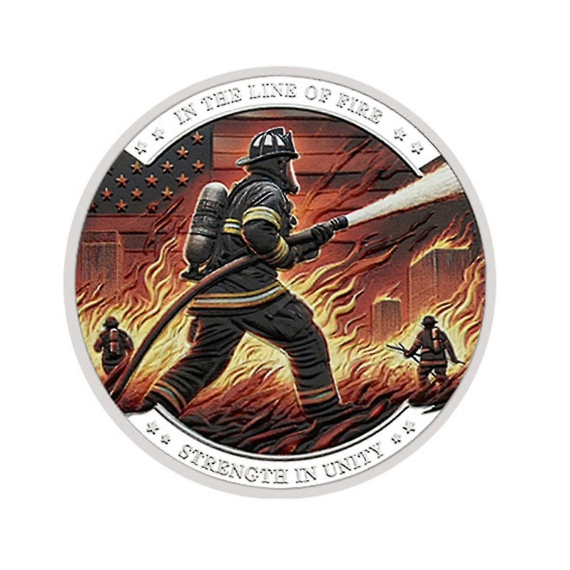 1 Pc/3 Pcs/5 Pcs Firefighter Souvenir Coin Fireman Rescue Department Souvenir Coin Lightweight Firefighter Collectible Coin for Boss Day Employee Appr