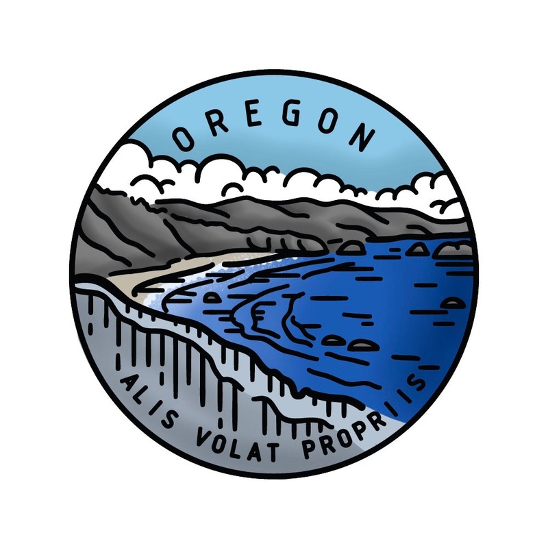 50 States Circles – 2×2 Stamp Set – Oregon