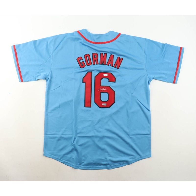 Nolan Gorman Signed St. Louis Cardinals Jersey (JSA COA) 2018 MLB 1st Round Pick