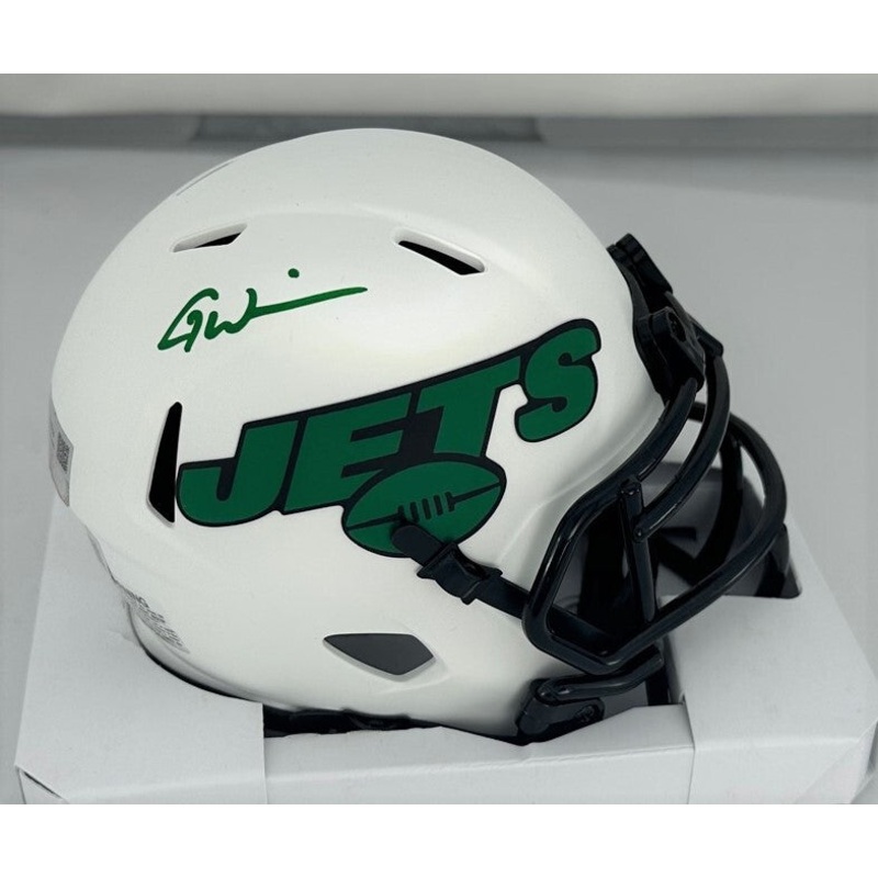 NY Jets Rookie of the Year GARRETT WILSON Signed LUNAR Mini Helmet AUTO – BAS