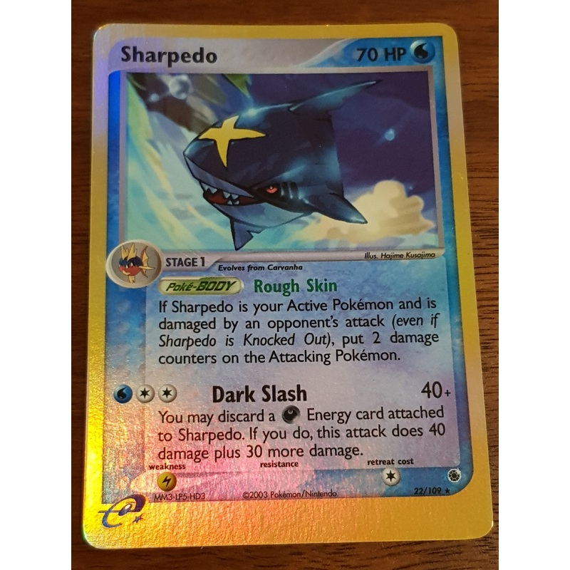 Pokemon EX Ruby and Sapphire Sharpedo #22/109 Reverse Holo Trading Card