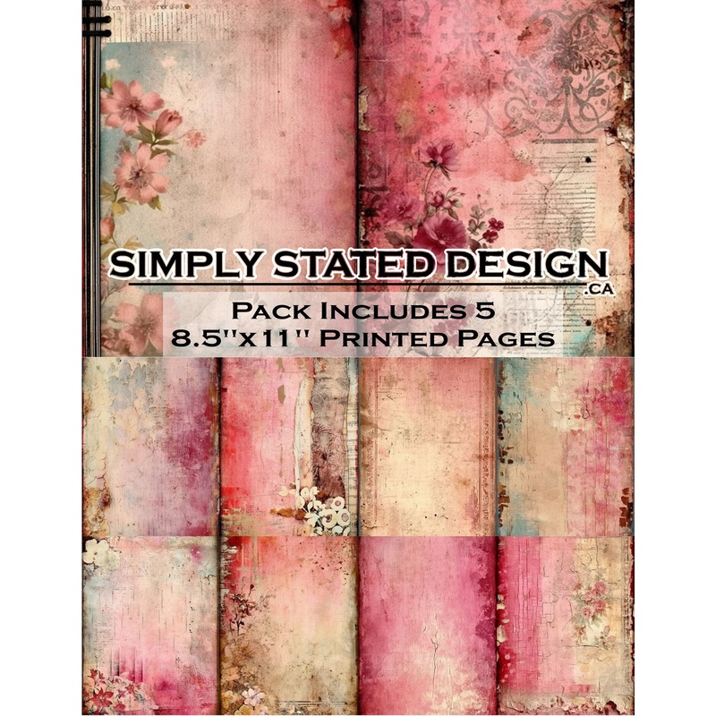 Simply Stated – Pink Grunge 8.5 x 11 Paper Pack
