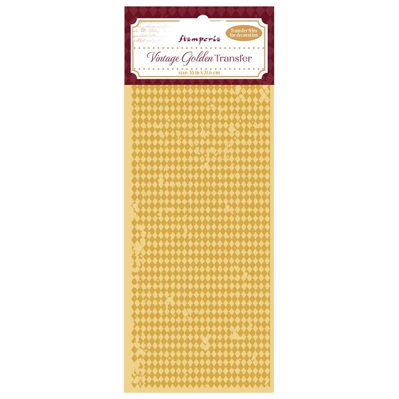 Stamperia Vintage Golden Transfer 4X8.5 Rhombuses Pattern