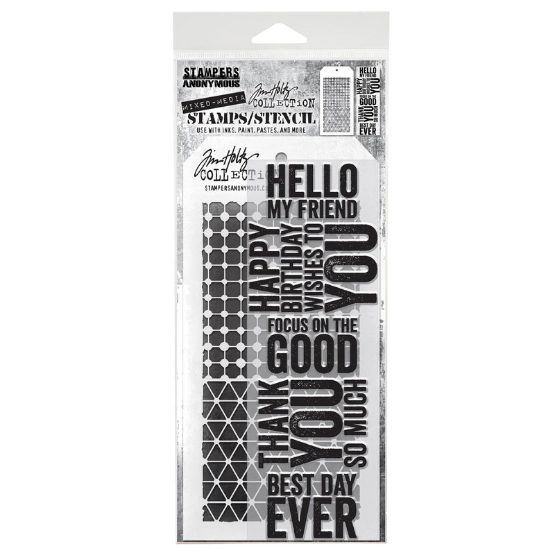 Stampers Anonymous Media #40 Tim Holtz Clear Stamp and Stencil