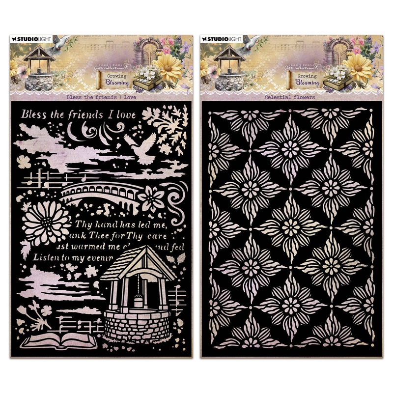 Studio Light Jenine’s Mindful Art – Growing & Blooming Stencil/Mask Bundle