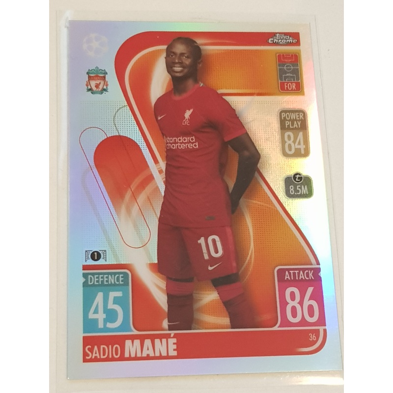 2021-22 Topps Chrome Match Attax UEFA Champions League Sadio Man #36 Refractor Base Trading Card