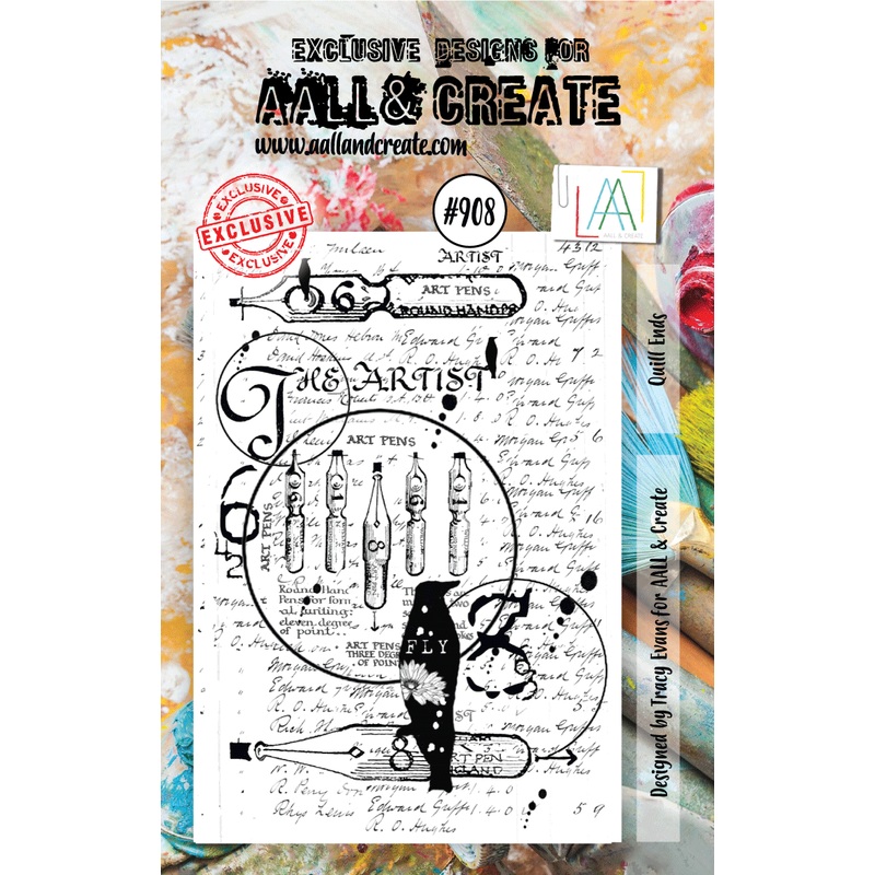 #908 – A7 Clear Stamp Set – Quill Ends