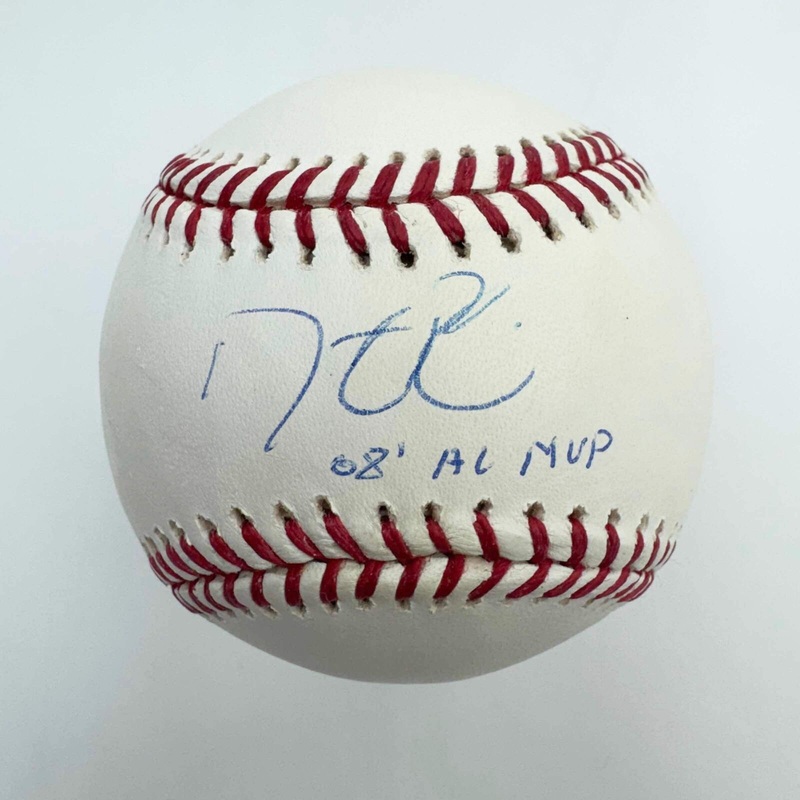 Autographed/Signed Dustin Pedroia 08 MVP Major League ROML Baseball Steiner COA