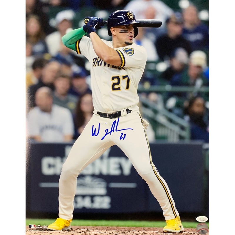 Brewers Infielder WILLY ADAMES Signed 16×20 Photo #8 AUTO – JSA