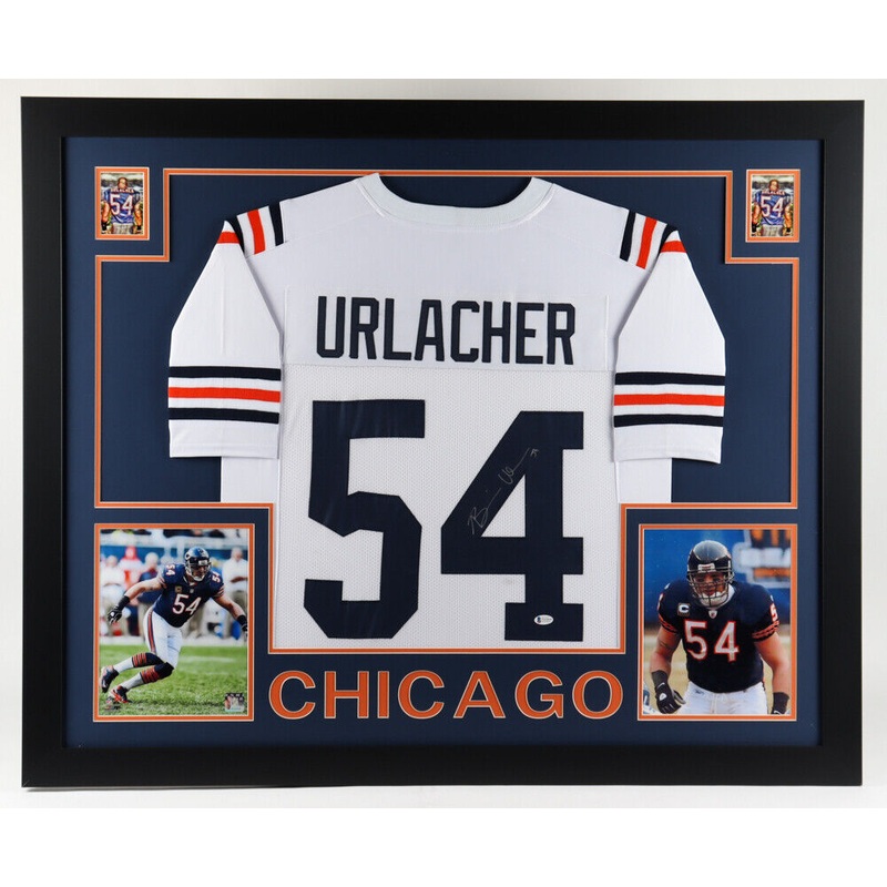 Brian Urlacher Signed Chicago Bears 35×43 Framed Jersey (Beckett) 2018 HOF / LB