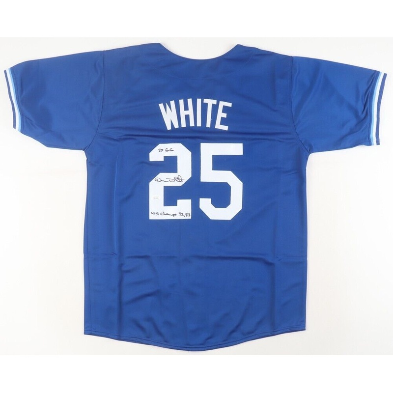 Devon White Signed Toronto Blue Jays Jersey (JSA COA) 3xWorld Series Champion CF