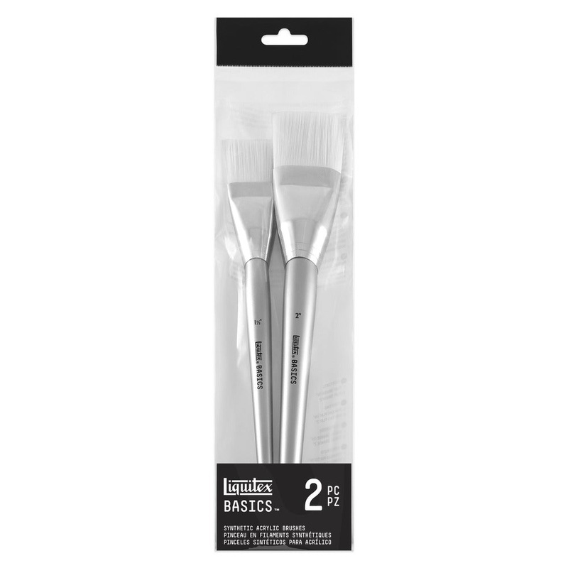 Liquitex BASICS Synthetic Hair Brush Sets, 2-Brush Set (1-1/2 & 2)