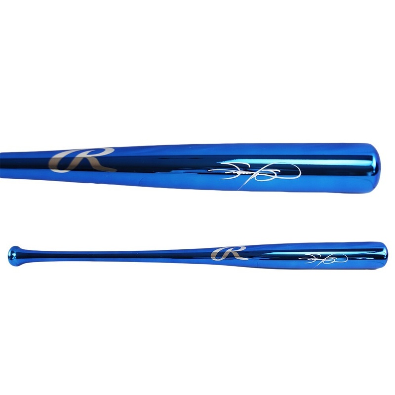 Sammy Sosa Signed Chicago Cubs Rawlings Blue Chrome MLB Bat
