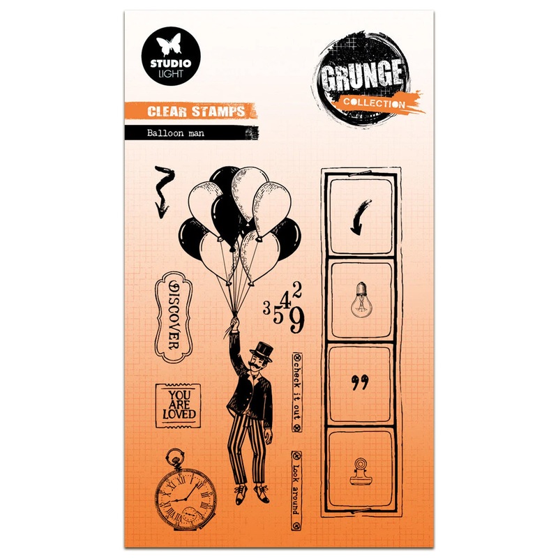 Studio Light Grunge Clear Stamp – Balloon Man – Nr.827