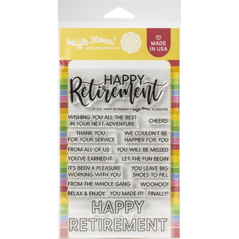 Waffle Flower Crafts Clear Stamps 4X6 Happy Retirement