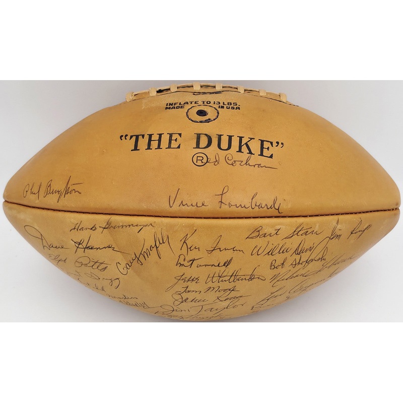 1961 Packers Autographed Football 39 Sigs Lombardi Starr Beckett