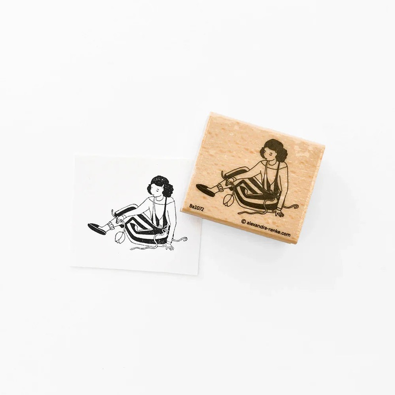 Alexandra Renke Wooden Stamp Flower Figurines Child