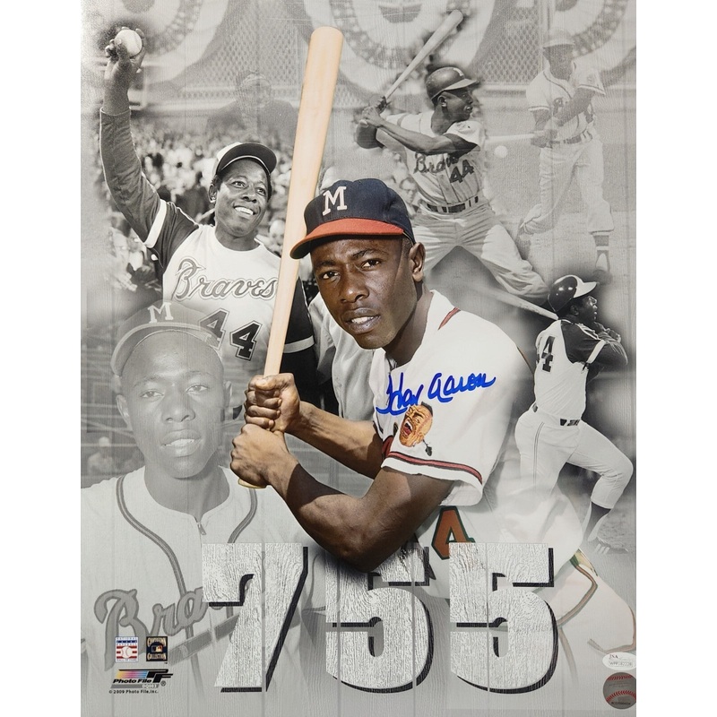 Braves Henry HANK AARON Signed 16×20 AUTO Photo #2 AUTO ~ HOF ’82 1957 MVP JSA