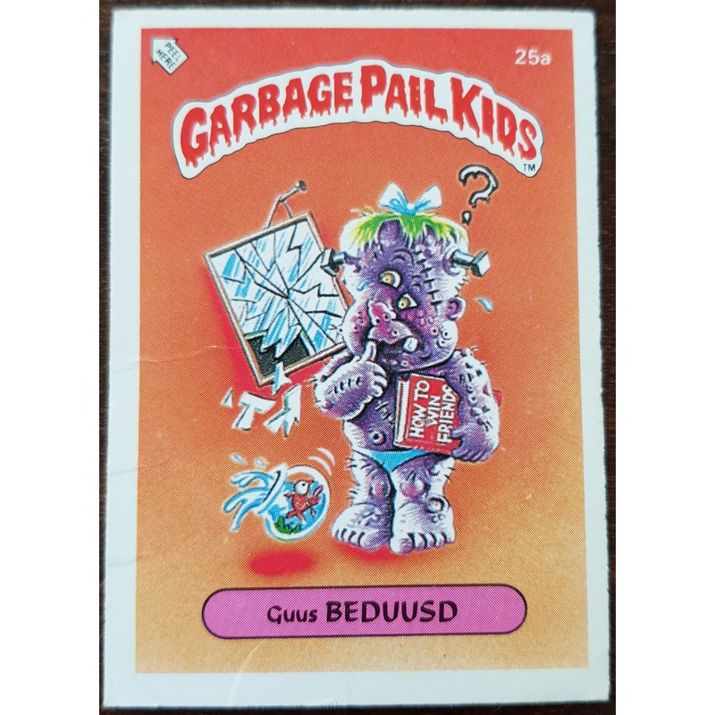 Garbage Pail Kids Dutch Series 1 #25a – Guus Beduusd Sticker