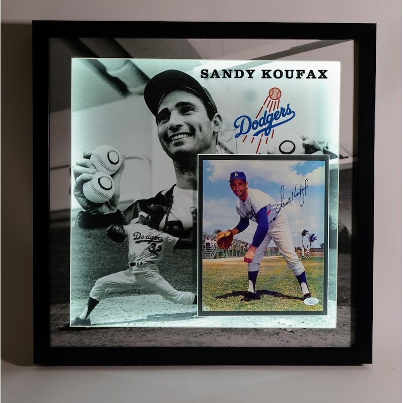 Sandy Koufax Autographed 8×10 Photo With Lighted 3D Frame JSA COA