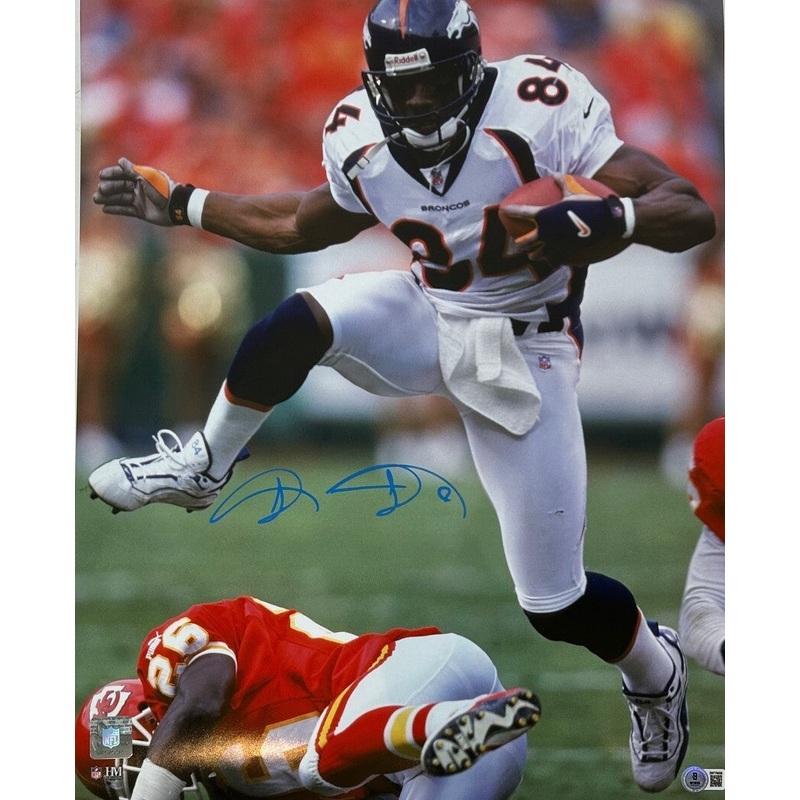 Shannon Sharpe Autographed Denver Broncos 16×20 Color Photo Beckett COA