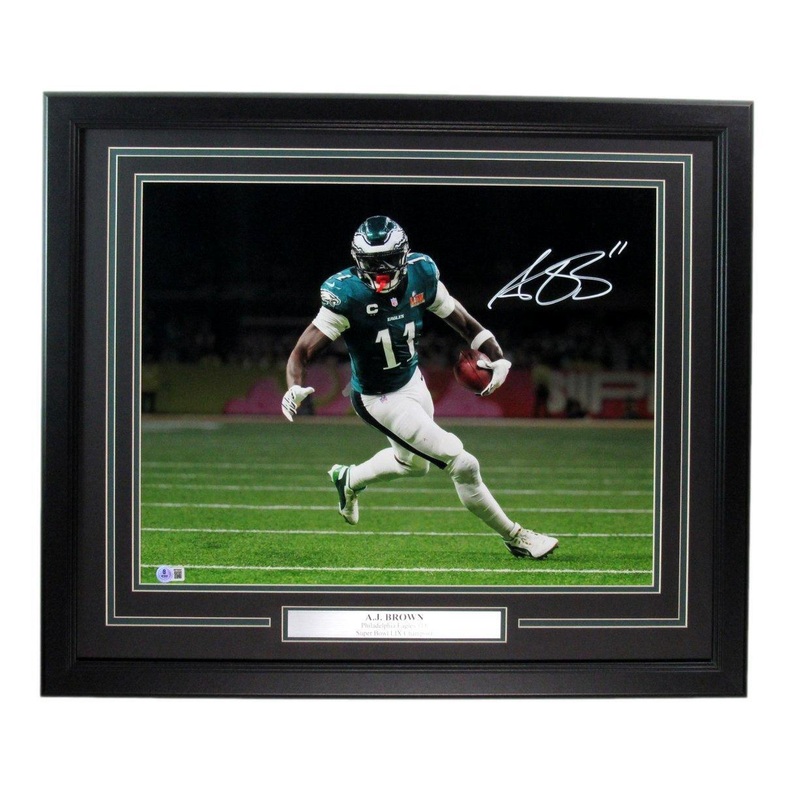 A.J. Brown Signed Philadelphia Eagles SB LIX 16×20 Photo Framed Beckett 192822