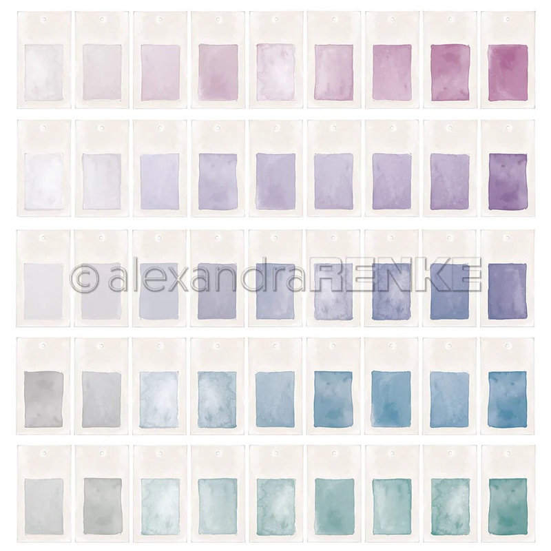 Alexandra Renke 12×12 Design Paper Colour Cards Violet to Petrol 200g – 1 pc