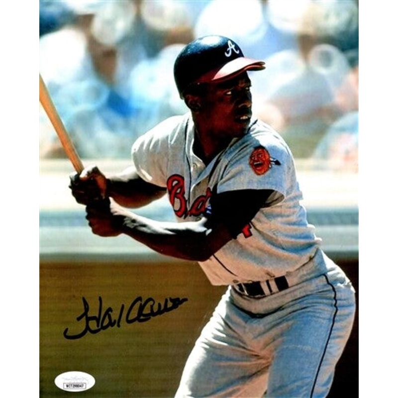 Atl Braves Henry HANK AARON Signed 8×10 Photo #10 AUTO HOF, MVP, WS CHMP – JSA