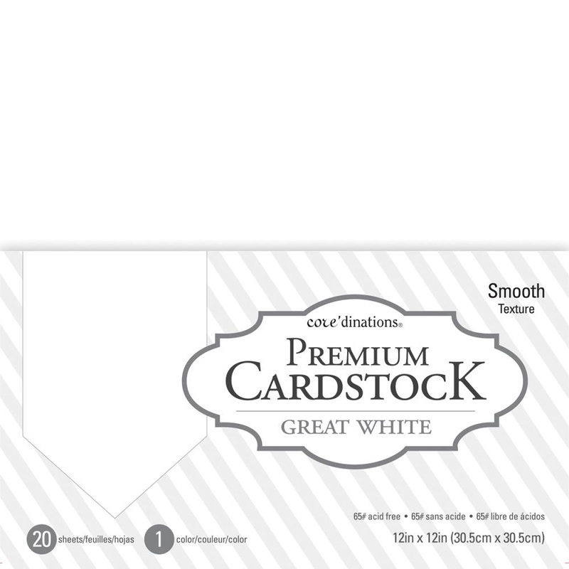 Core’dinations Value Pack Smooth Cardstock 12X12 20/Pkg Great White