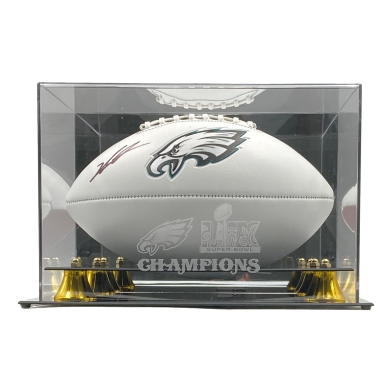Jalen Carter Signed Philadelphia Eagles Logo Football BAS w/ Super Bowl 59 Case