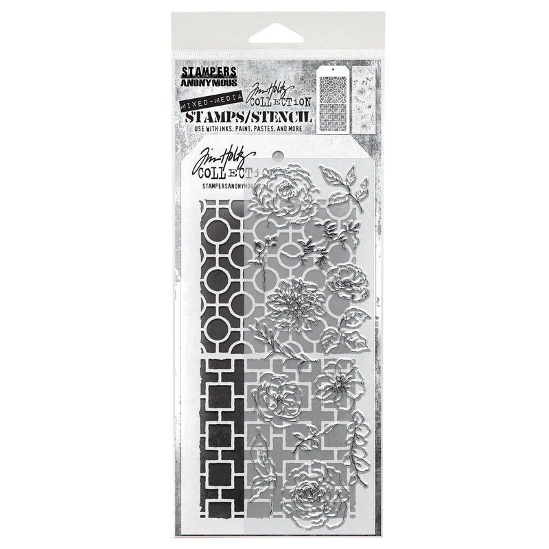 Stampers Anonymous Media #61 Tim Holtz Clear Stamp and Stencil