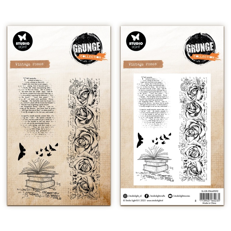 Studio Light Grunge – Clear Stamp Vintage Roses