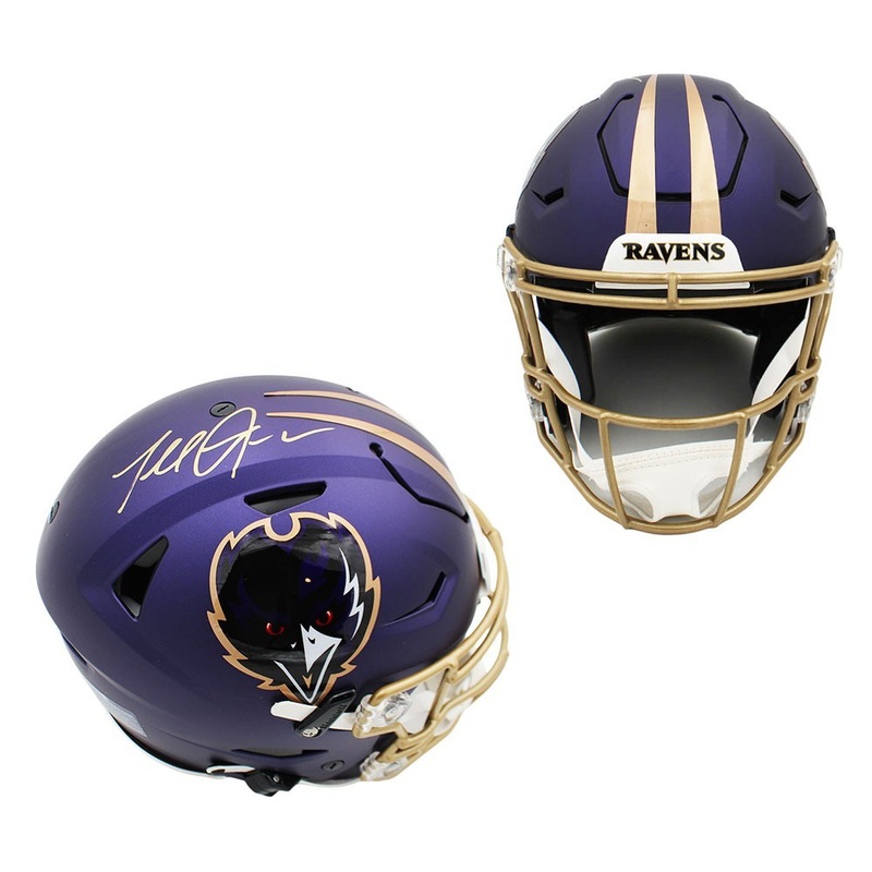 Terrell Suggs Signed Baltimore Speed Flex Authentic Alternate Purple Helmet