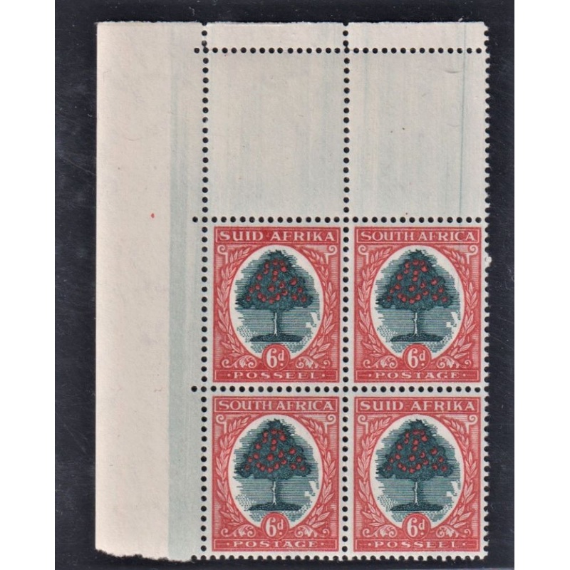 1937 1st HYPHENATED  6d CORNER  BLOCK WITH COMPLETE GREEN DOC BLADE UM – SACC 60b