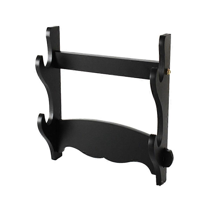 2 Layers Wall Mounted Detachable Collection Storage Rack Display Shelf Sword Holder Organizer (Black)