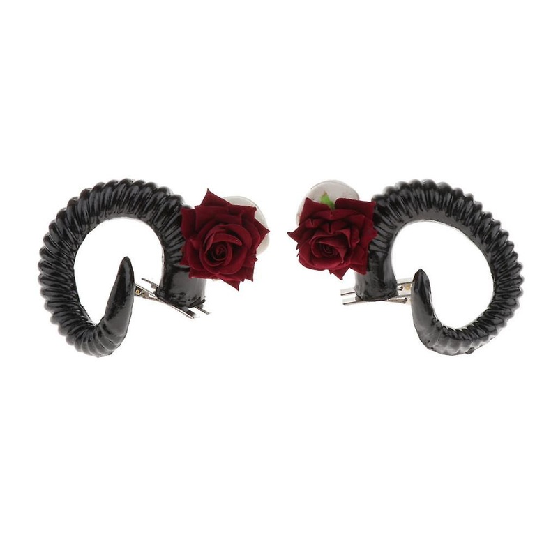 Artificial Ram Horns Xmas Cosplay Gothic Hair Clips Hairpins Headband Black