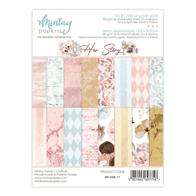 Mintay Papers 6 X 8 ADD-ON PAPER PAD – HER STORY
