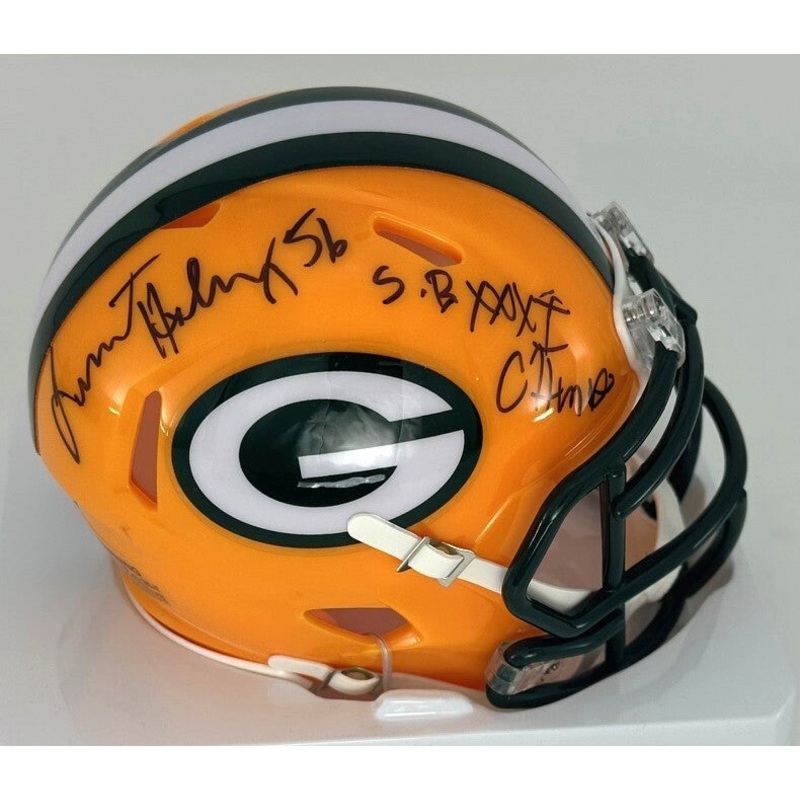 Packers LAMONT HOLLINQUEST Signed Riddell Mini Helmet AUTO w/ SB CHAMPS – BAS