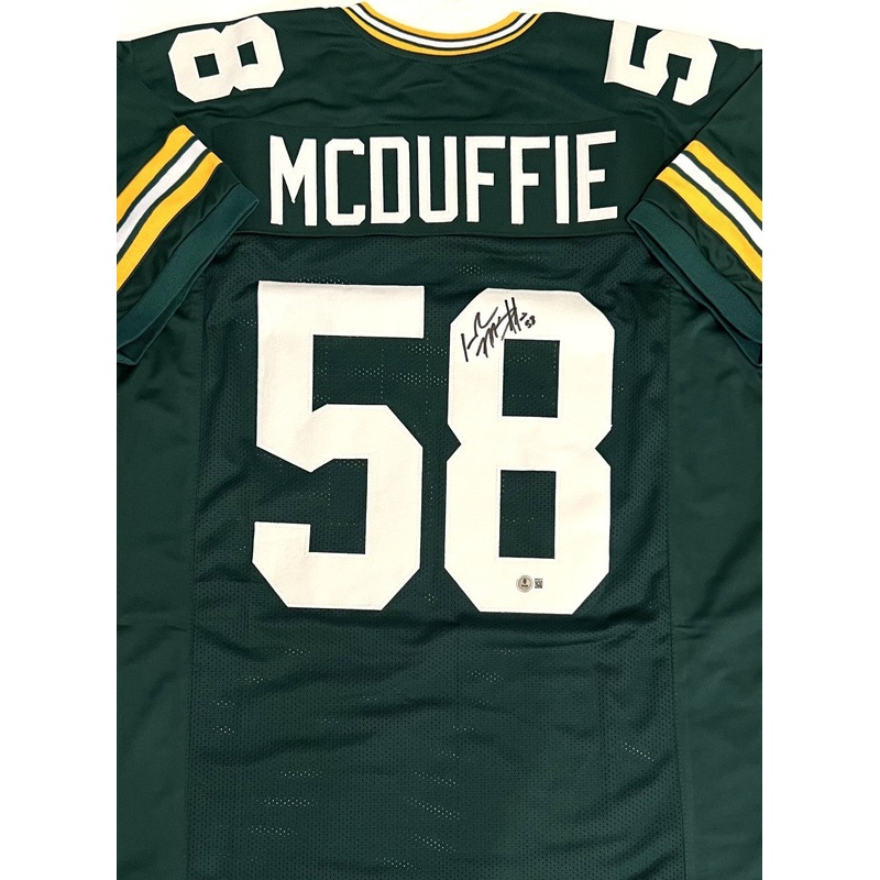 Packers Linebacker ISAIAH McDUFFIE Signed Custom Replica Green jersey AUTO BAS