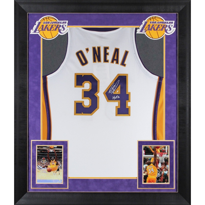 Shaquille O’Neal HOF  Signed White M&N 03-04 HWC Authentic Framed Jersey BAS W