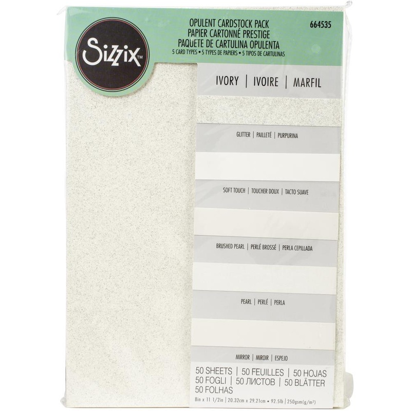 Sizzix Surfacez Opulent Cardstock Pack 8X11.5 50/Pkg Ivory