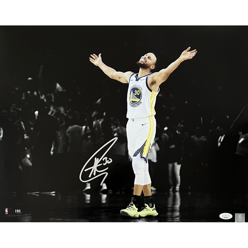 Stephen Curry Golden State Warriors Signed Celebration Spotlight 16×20 JSA LOA