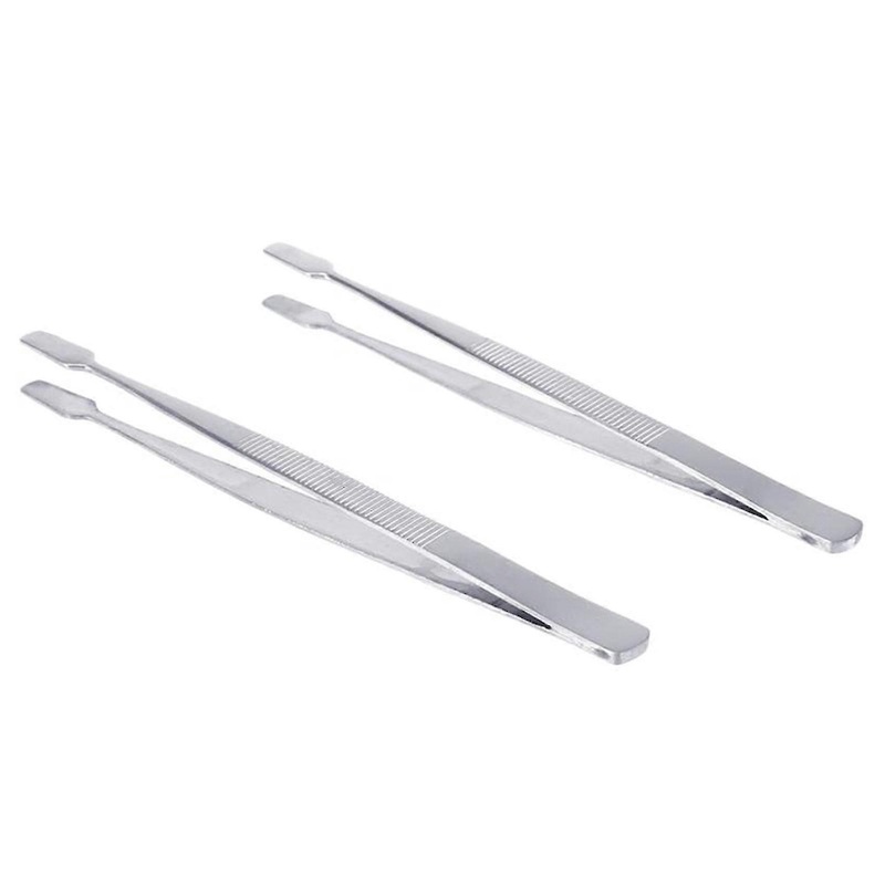 2pcs Tweezers, Banknotes, Coins, Commemorative Coins, Flat-head