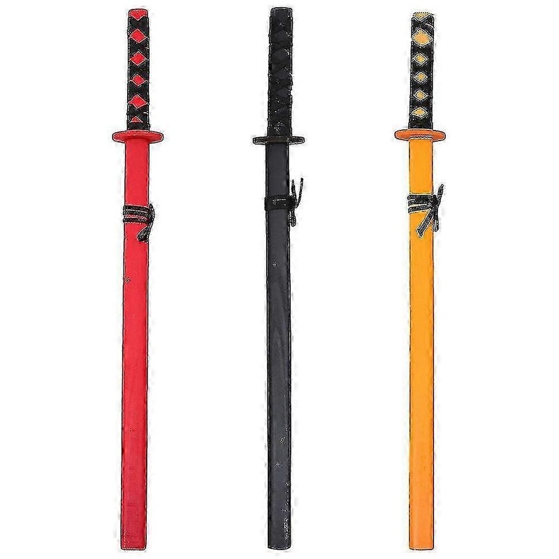 3pcs Wooden Katana Samurai Sword Cosplay Prop for Japanese Sword Kids Toy